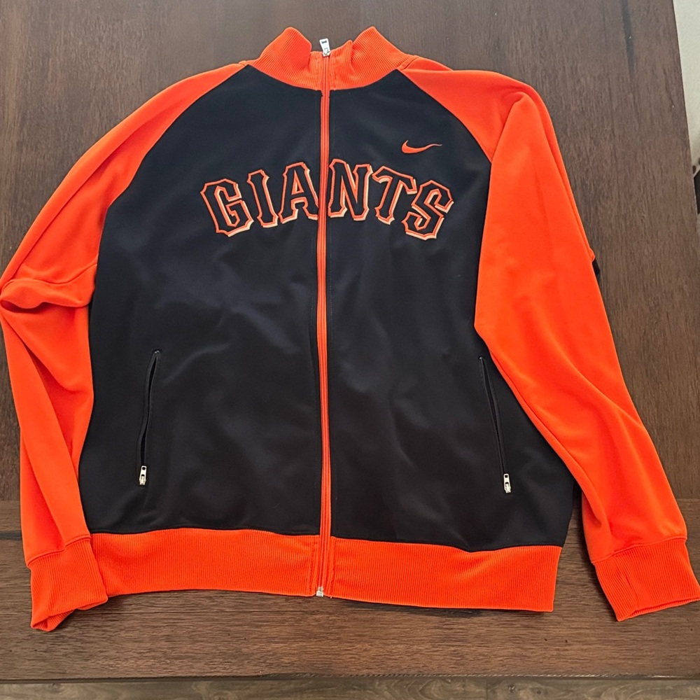 Nike Giants Black and Orange Track Jacket XL